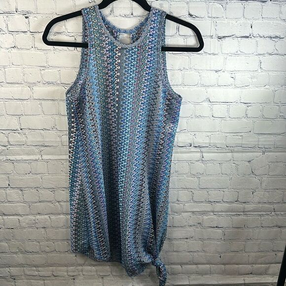 👙 Becca Crocheted Side Tie Bathing Suit Cover-Up - Blue and Purple - XS  👙 - Picture 1 of 4